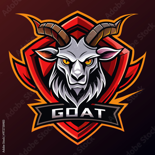 Horned goat mascot esport game logo illustration for sport game team