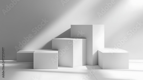 white podium with background