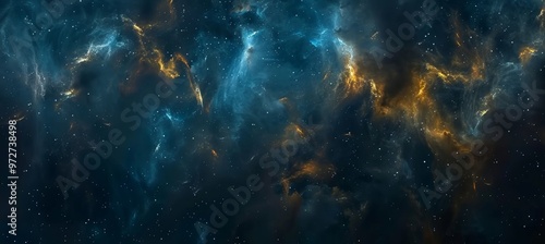 Cosmic Clouds of Interstellar Dust and Gas in Deep Space Nebula, Colorful Space Background