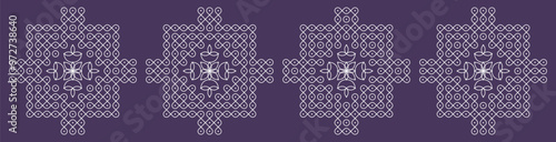 Diwali, onam and karthigai deepam special pulli kolam set. Indian Traditional folk art vector illustration.