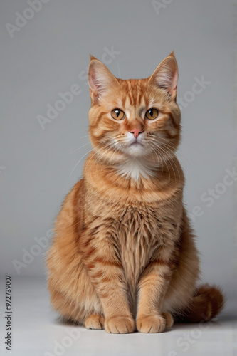 Adorable Orange Cat with Cute Expression, Ginger Kitten Close-up