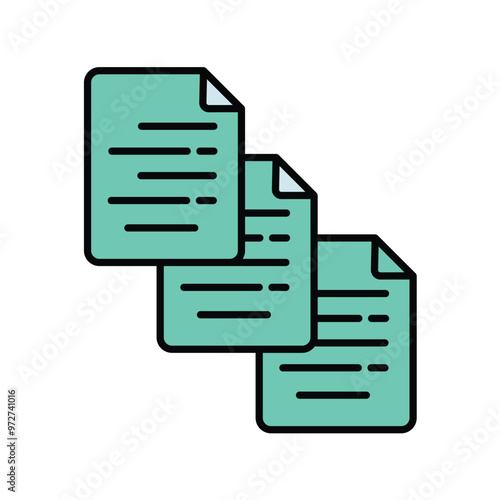 duplicate color line icon with white background vector stock illustration