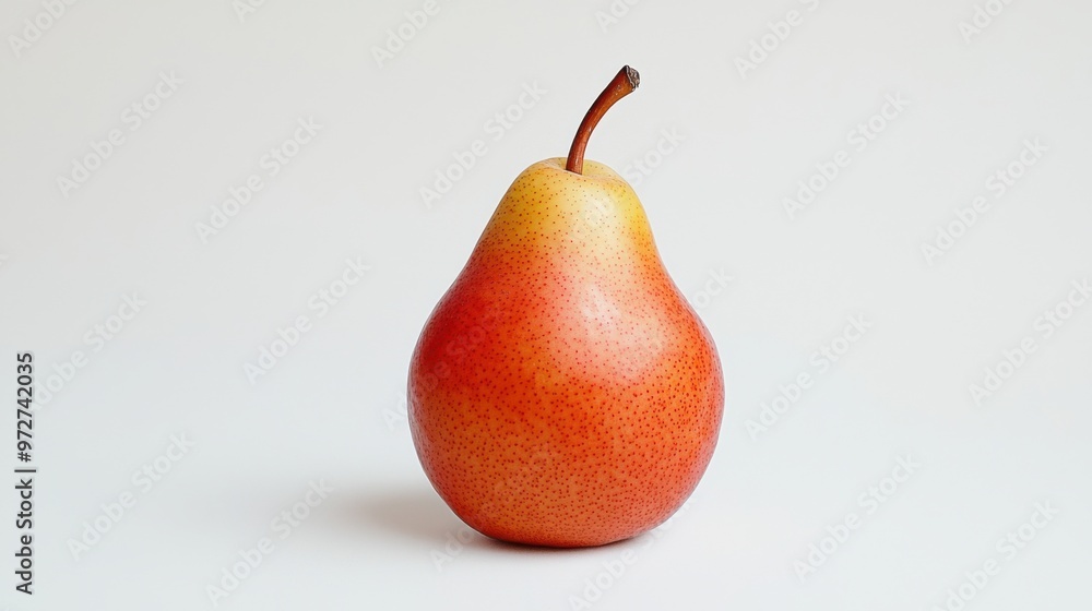 One tasty ripe pear on white background One tasty ripe pear on white background
