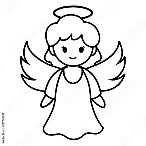 cute angel silhouette vector illustration