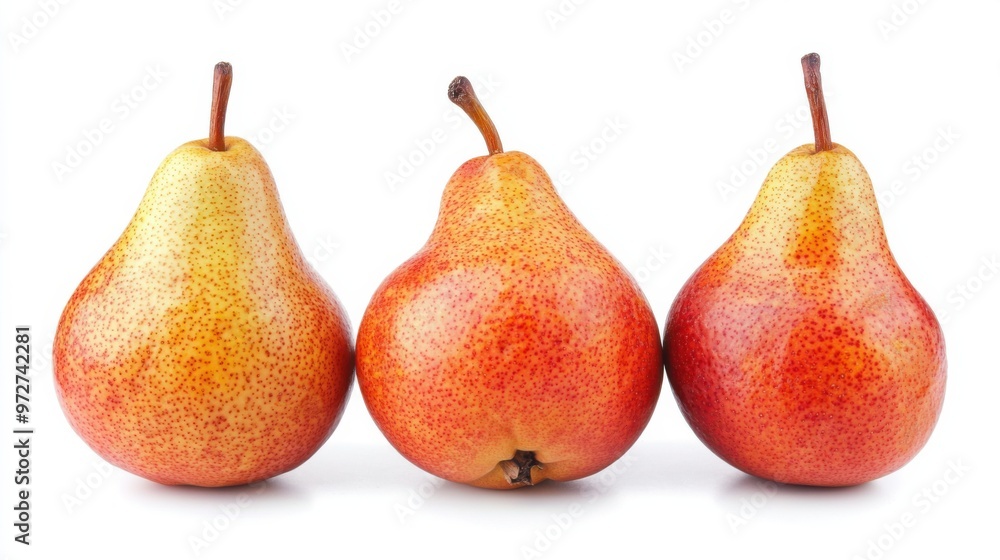 Pear isolated. Green pear on white background.. Set of pears. Pear isolated. Green pear on white background.. Set of pears.