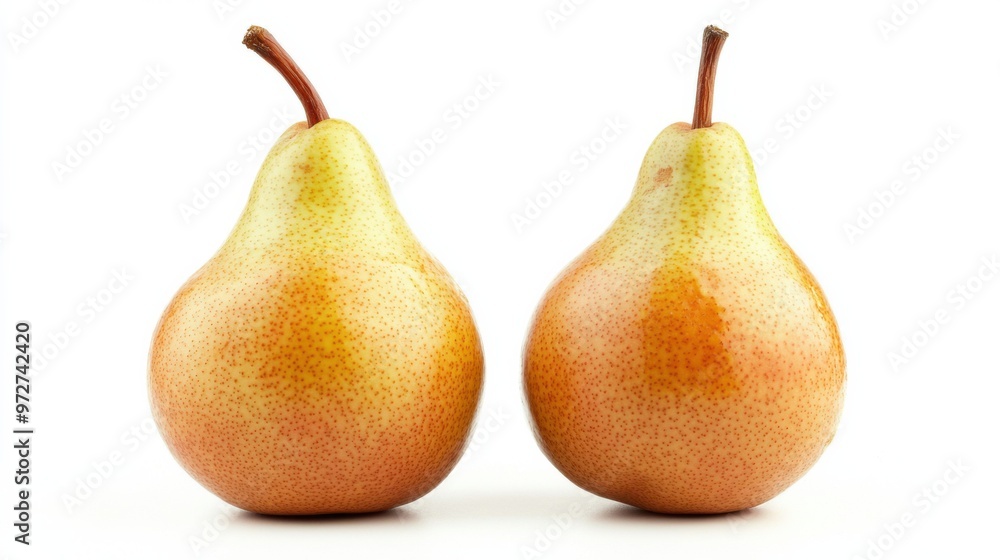 Pear isolated. Green pear on white background.. Set of pears. Pear isolated. Green pear on white background.. Set of pears.