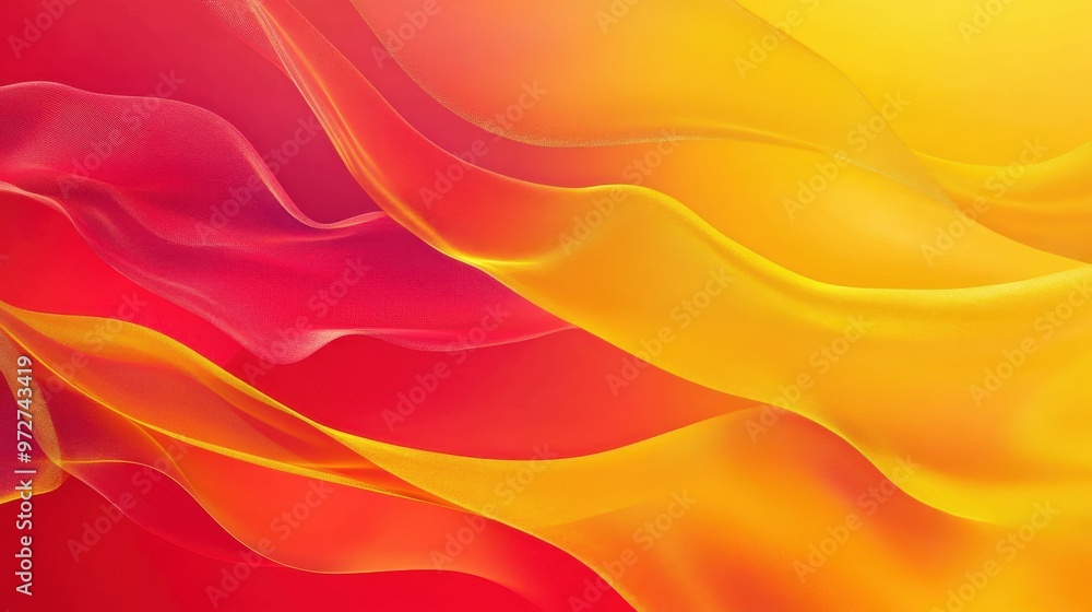 Vibrant flowing patterns in warm hues of red and yellow create a dynamic visual experience in a smooth gradient design Vibrant flowing patterns in warm hues of red and yellow create a dynamic visual experience in a smooth gradient design