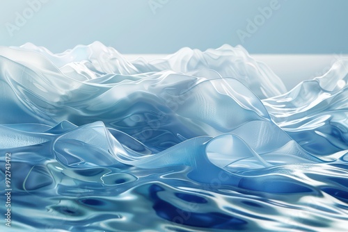 Wallpaper Mural A tranquil scene of flowing blue water, showcasing gentle waves and a serene atmosphere under soft light. Torontodigital.ca