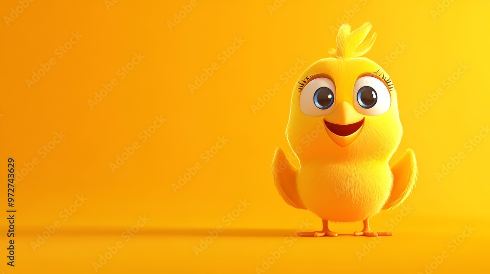 The cartoon character of a cute bird is a generative AI character in 3D The cartoon character of a cute bird is a generative AI character in 3D