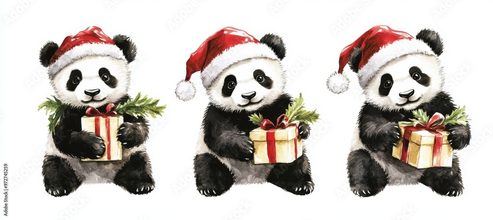 This cute panda is painted in Christmas lights using ai This cute panda is painted in Christmas lights using ai