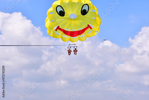 Parasaling over the sea . High quality photo photo