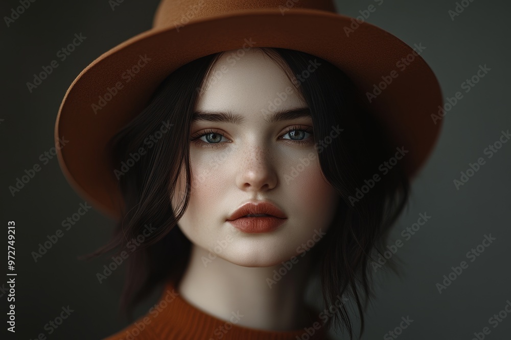The old fashioned mafia or detective woman in a retro style hat stock image The old fashioned mafia or detective woman in a retro style hat stock image
