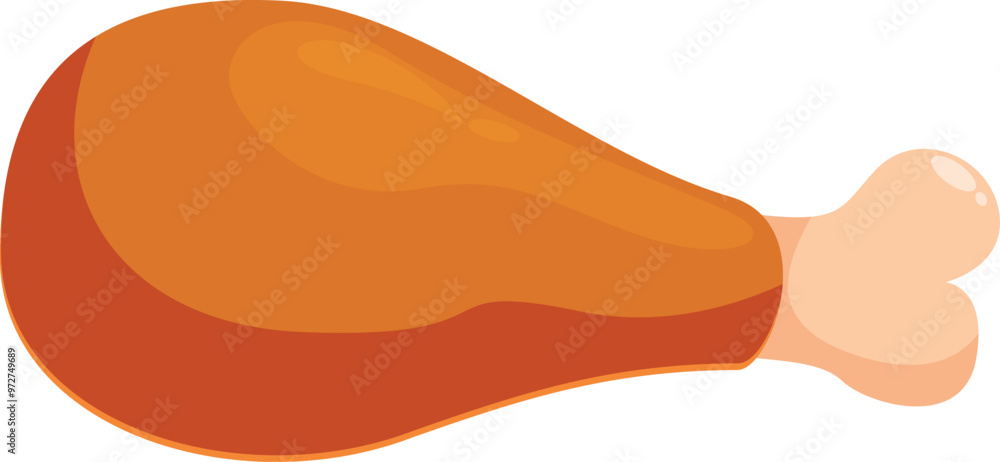 Simple vector illustration of a roasted chicken leg quarter, offering a minimalist depiction of this popular food item Simple vector illustration of a roasted chicken leg quarter, offering a minimalist depiction of this popular food item