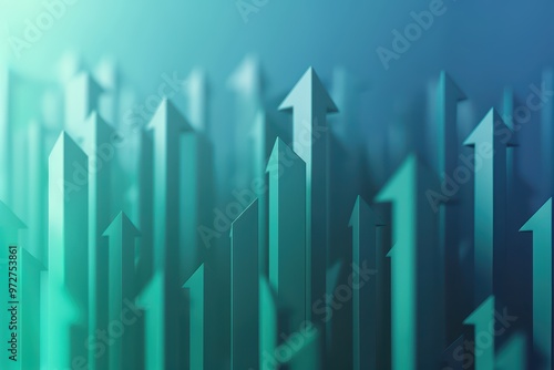 Wallpaper Mural Dynamic abstract illustration of upward arrows symbolizing growth and progress in a vibrant, modern color scheme. Torontodigital.ca
