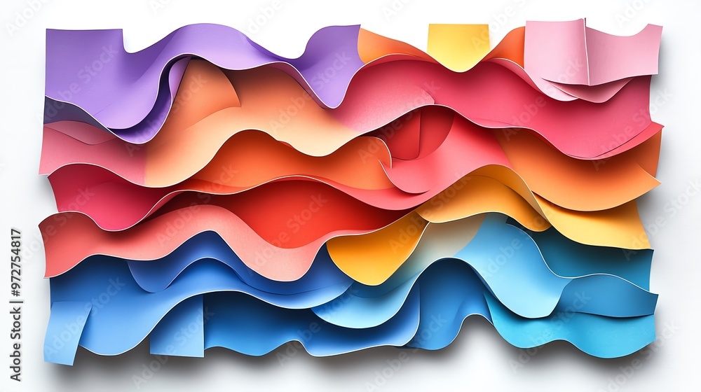Colorful wavy paper abstract background. Colorful wavy paper abstract background.