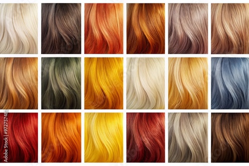 Vibrant hair color swatches in numeric order from 1 to 12, showcasing a range of shades from dark