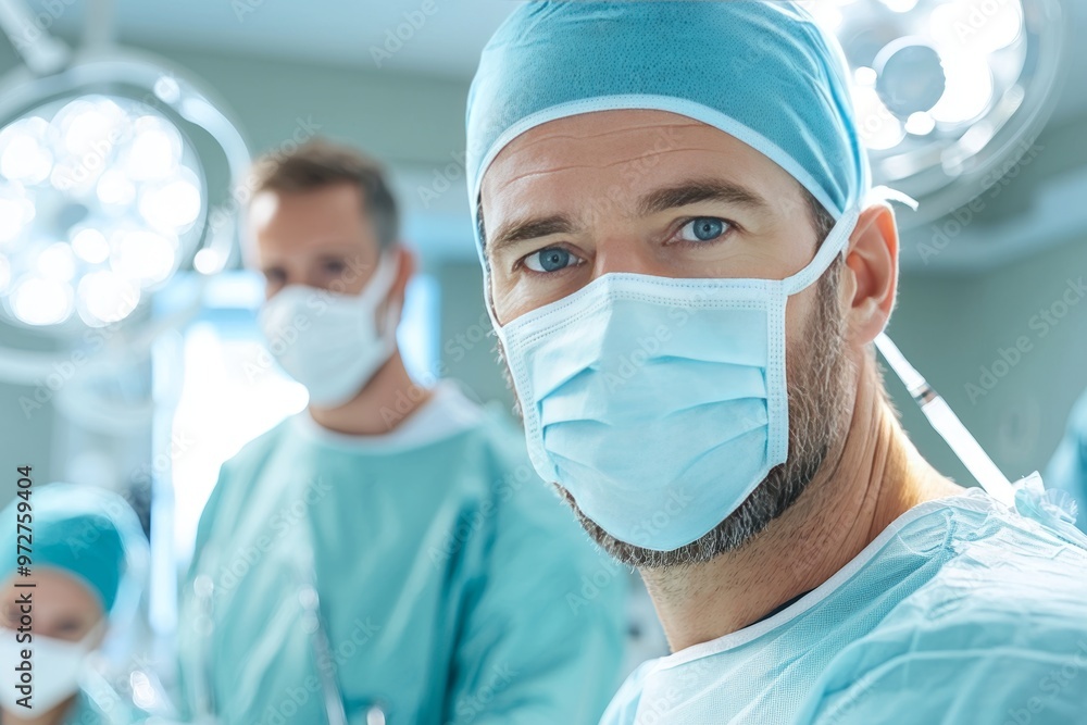 Surgical team performing an operation in the operating room, 4K, HDR, detailed medical instruments, sharp surgical lighting Surgical team performing an operation in the operating room, 4K, HDR, detailed medical instruments, sharp surgical lighting