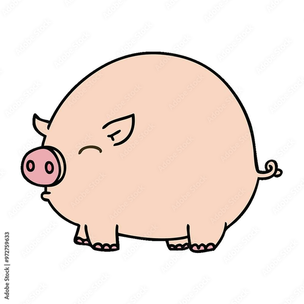 hand drawn quirky cartoon pig hand drawn quirky cartoon pig