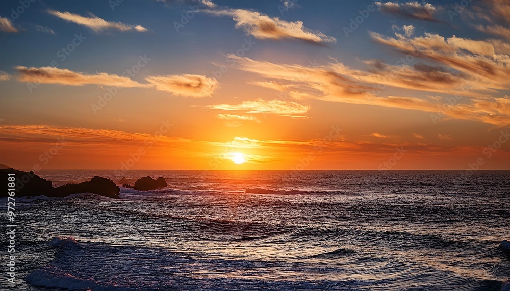 Obraz premium great sunset over the ocean