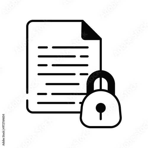 key lock glyph icon with white background vector stock illustration