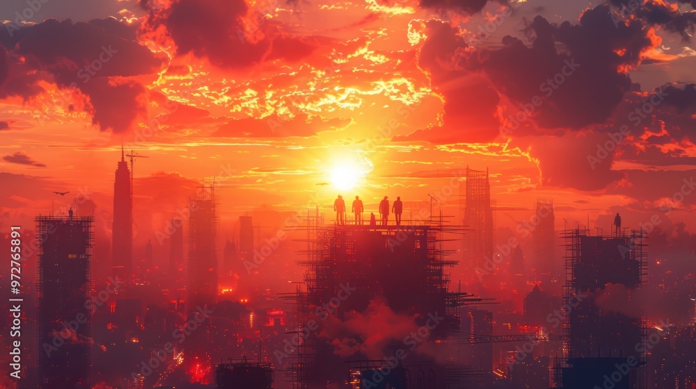 Fototapeta premium Silhouettes on a Skyline