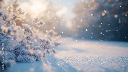 Gentle snowfall, with delicate snowflakes drifting from the sky, transforms ordinary scenes into a winter wonderland, covering the world in a soft, white blanket. 4K hyperrealistic. photo