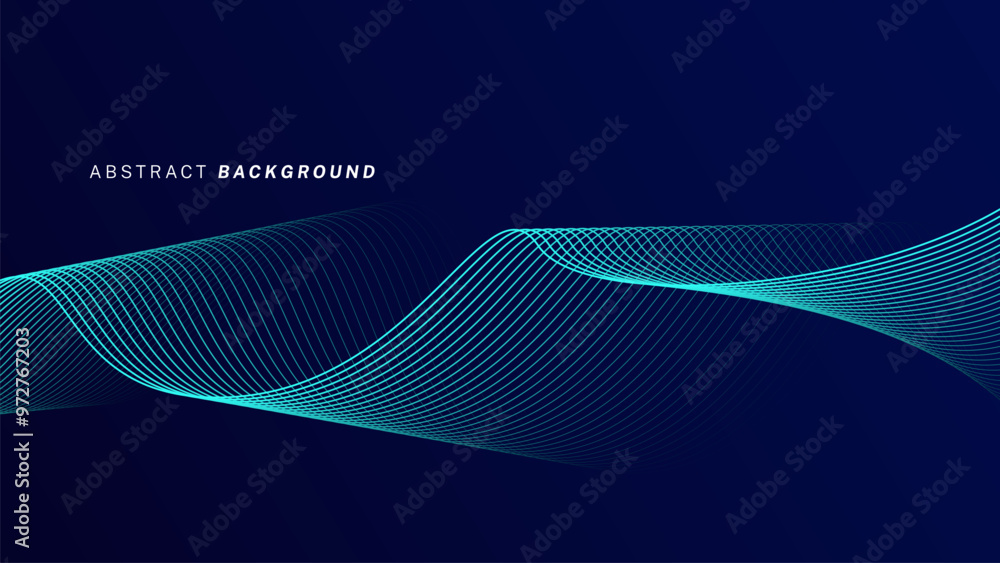 Abstract wave line pattern on dark blue background. Futuristic technology concept. Suit for banner, poster, cover, brochure, flyer, website Abstract wave line pattern on dark blue background. Futuristic technology concept. Suit for banner, poster, cover, brochure, flyer, website