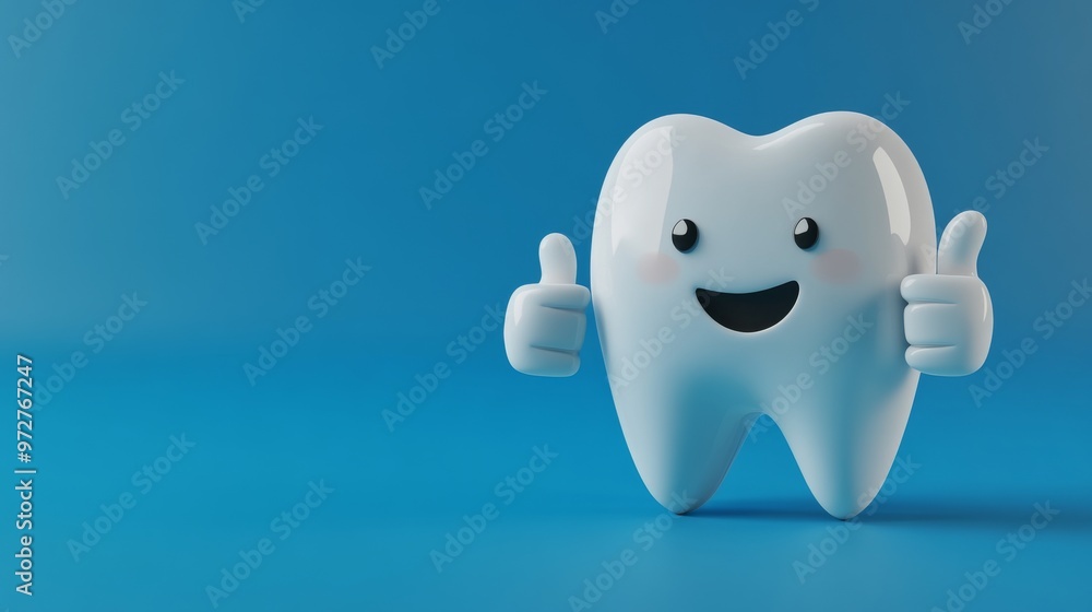 White toothed smiling character with a thumbs up. Stock White toothed smiling character with a thumbs up. Stock