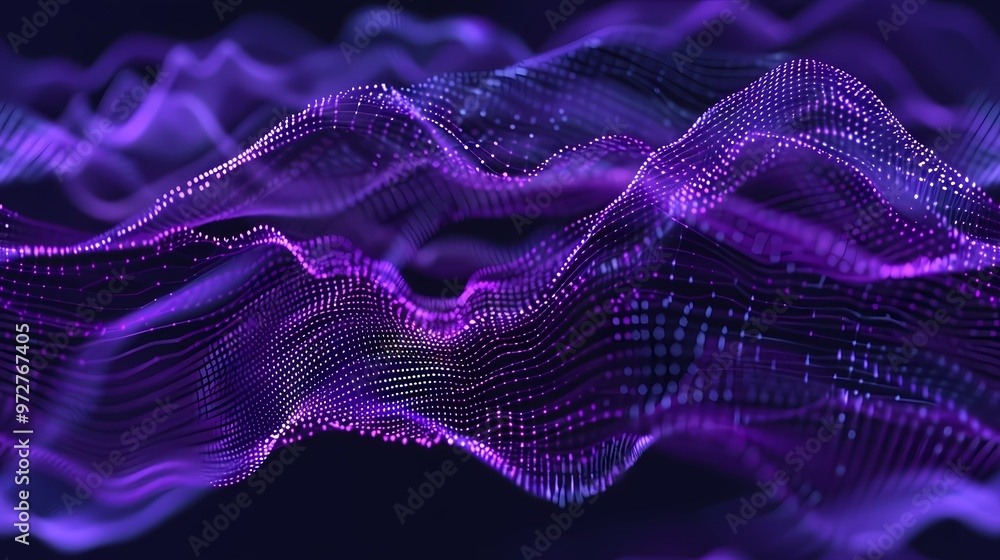Fototapeta premium Abstract Purple Wave of Dots