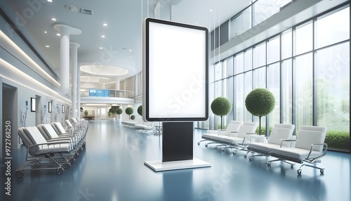 white billboard in lobby room interior design