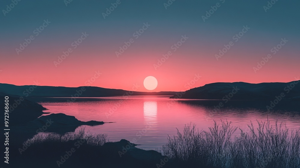 Fototapeta premium Lanscape and Minimal 2025 Calendar