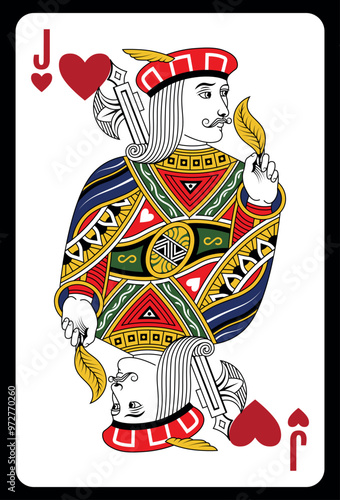 Jack of Hearts playing card - Classic design