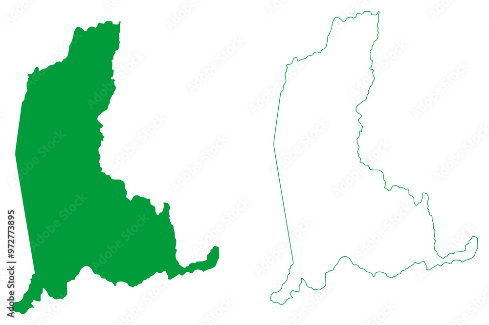 Obraz premium Santa Cruz da Vitoria municipality (Bahia state, Municipalities of Brazil, Federative Republic of Brazil) map vector illustration, scribble sketch Santa Cruz da Vitória map