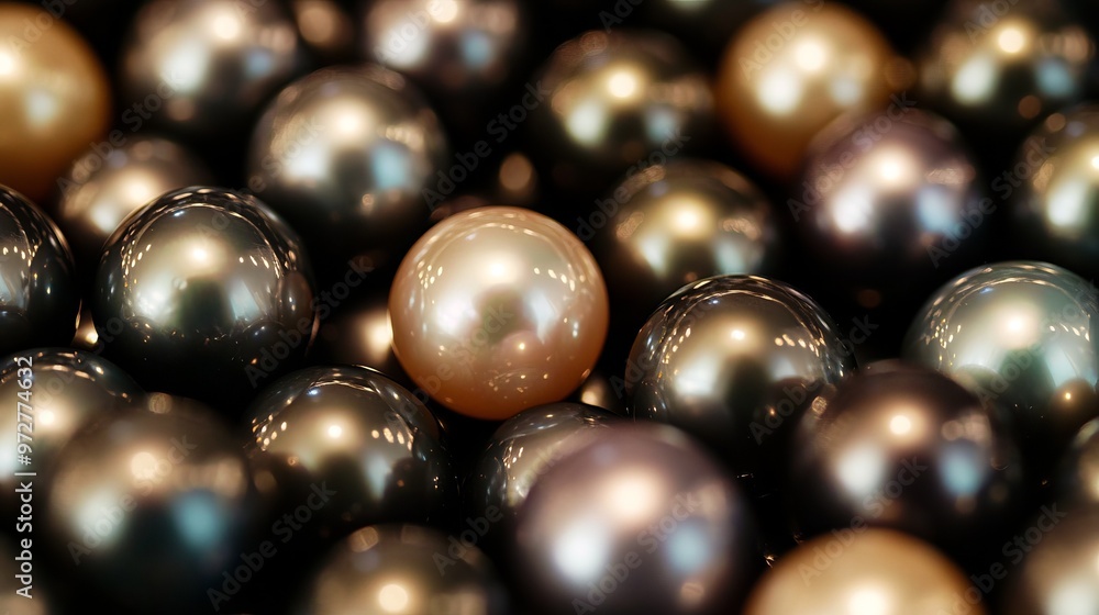 Tahitian black pearls clustered together at a jewelry store. Tahitian black pearls clustered together at a jewelry store.
