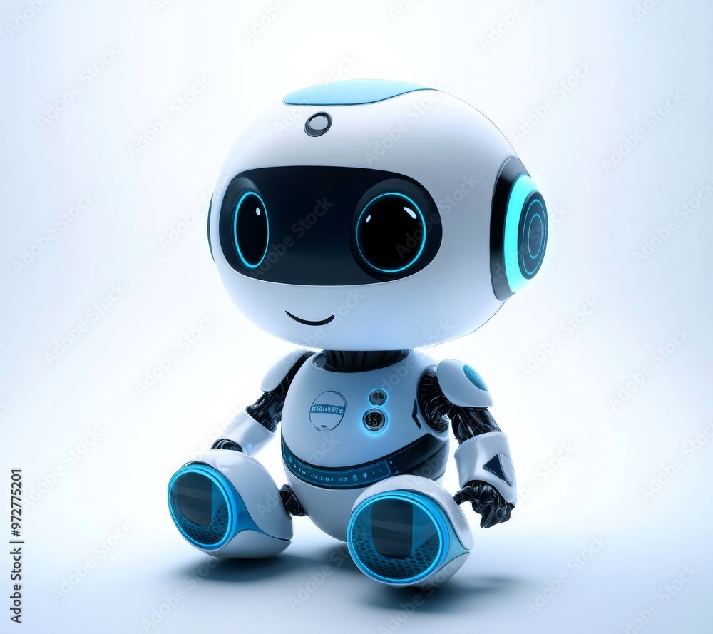 Thinks retro robots sitting on cubes, stocks, and stock Thinks retro robots sitting on cubes, stocks, and stock