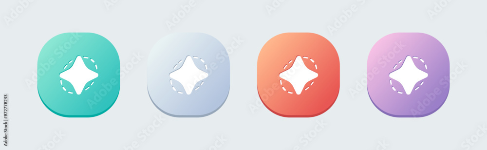 Magic tool solid icon in flat design style. Star signs vector illustration. Magic tool solid icon in flat design style. Star signs vector illustration.