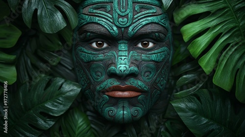 Maori woman with moko