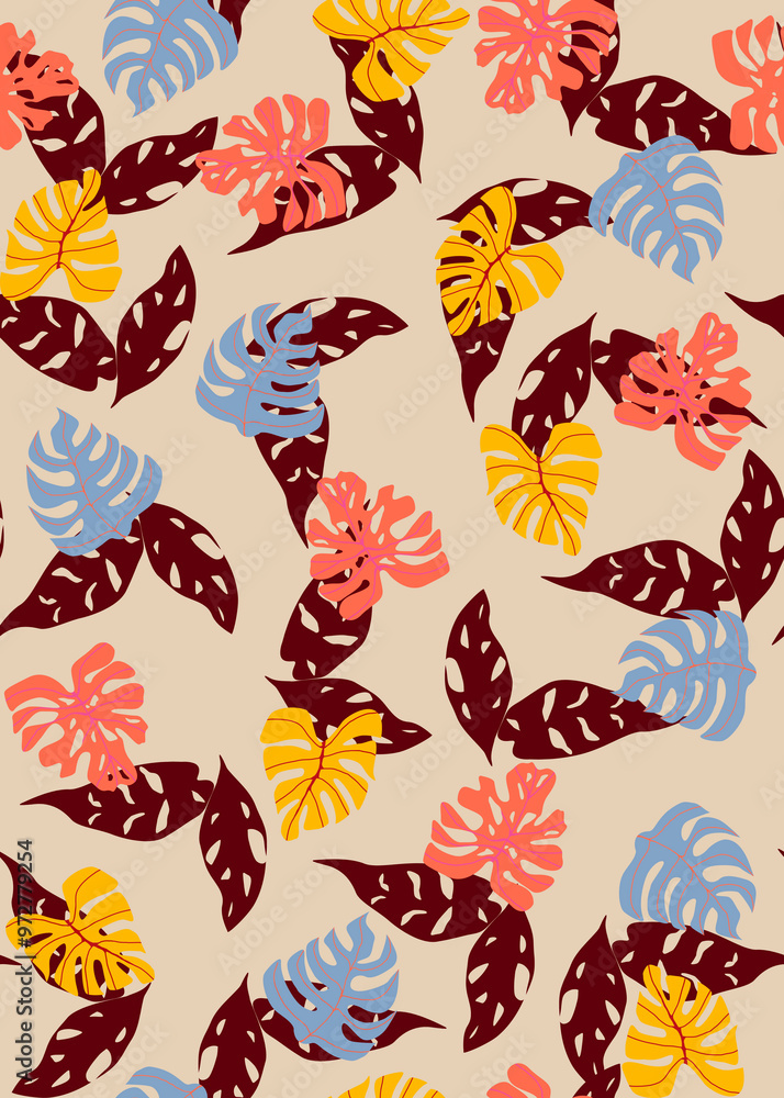 Tropical pattern, Digital print seamless, JPG in Repeat (rapport), Resolution 300 DPI, ideal for fashion, decoration and stationery. Tropical pattern, Digital print seamless, JPG in Repeat (rapport), Resolution 300 DPI, ideal for fashion, decoration and stationery.