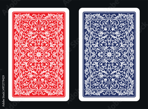 The reverse side of a playing card - back side reverse of playing cards pattern vector 31