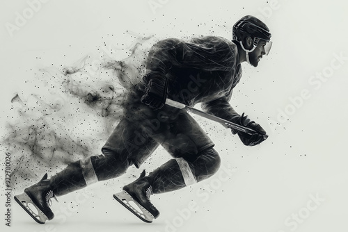 Hockey Player in Motion: Speed and Skill on the Ice photo