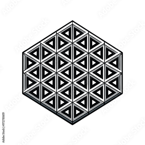 Generate a geometric pattern based on a grid with isometric perspective.