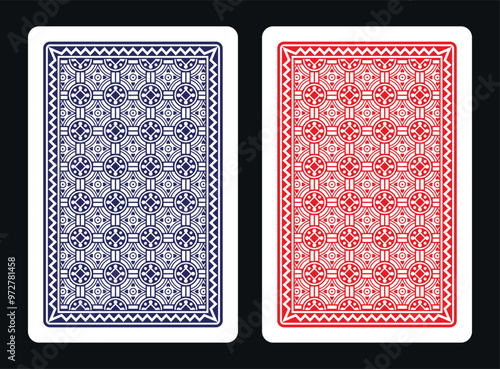The reverse side of a playing card - back side reverse of playing cards pattern vector 27