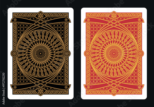 The reverse side of a playing card - back side reverse of playing cards pattern vector 28