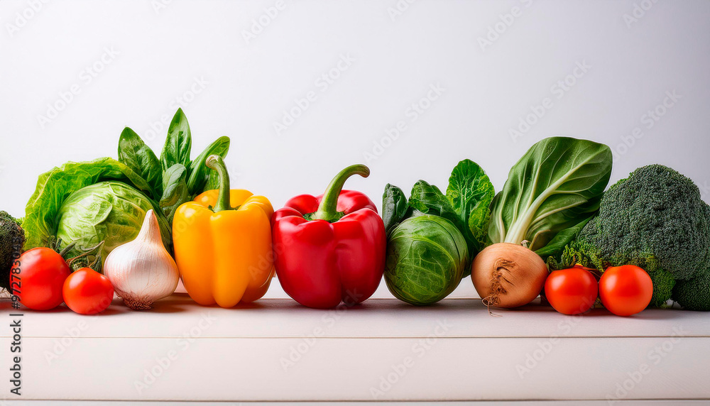 野菜が机に並んでいる様子 野菜が机に並んでいる様子