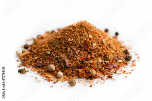 A fresh Cajun seasoning and Cajun seasoning Power isolated on white