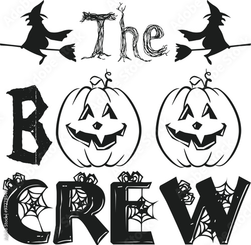 The Boo Crew Halloween day t-shirt design vector file. photo