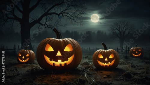 halloween background with pumpkin