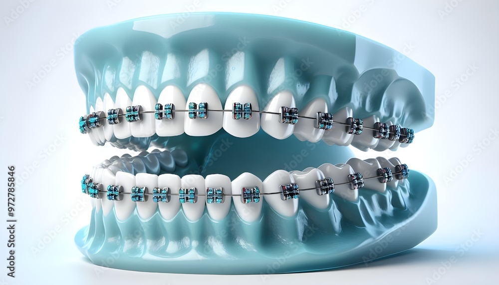 dental brace 3D render simulation design dental brace 3D render simulation design