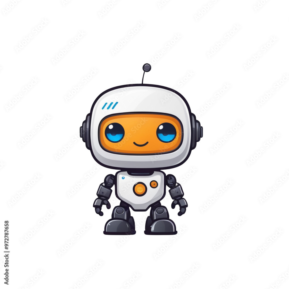 Collection of Cute Little Robot Logo Designs Isolated Collection of Cute Little Robot Logo Designs Isolated