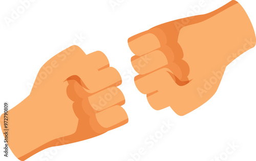 Two hands bumping fists as a gesture of respect, teamwork, or celebration